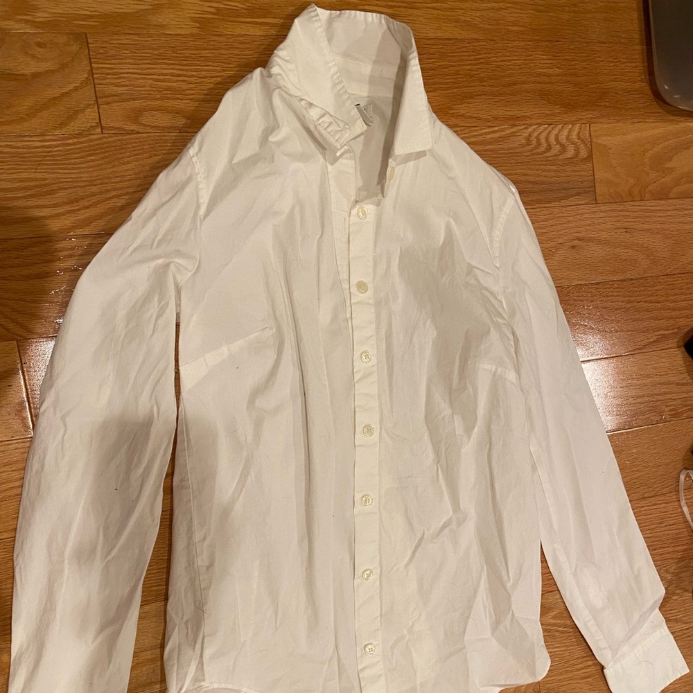 J. Crew Basic White Collared Button Down Shirt